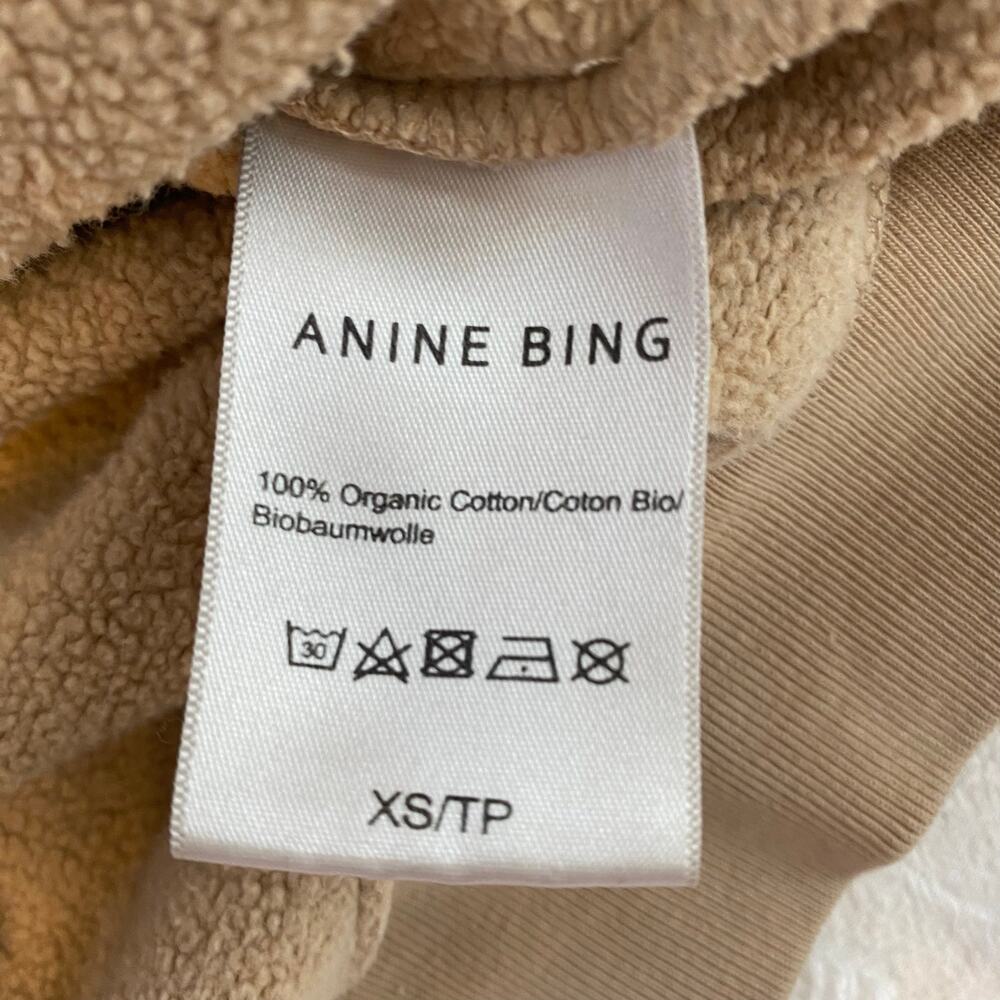 Anine Bing Jaci Sweatshirt Womens Size XS Crewneck LA 2012 Future Heirlooms Sand - Picture 8 of 8